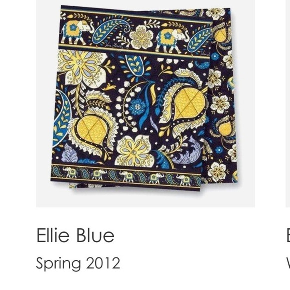 VERA BRADLEY Ellie Elephant 2012 Stroll Around Baby Diaper Bag Tote Blue Yellow - Picture 17 of 17